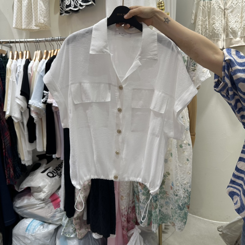 BIKINI韓國㊣直郵東大門代購女裝新款25春夏熱賣襯衫蕾絲衫BIKINI襯衫/蕾絲衫