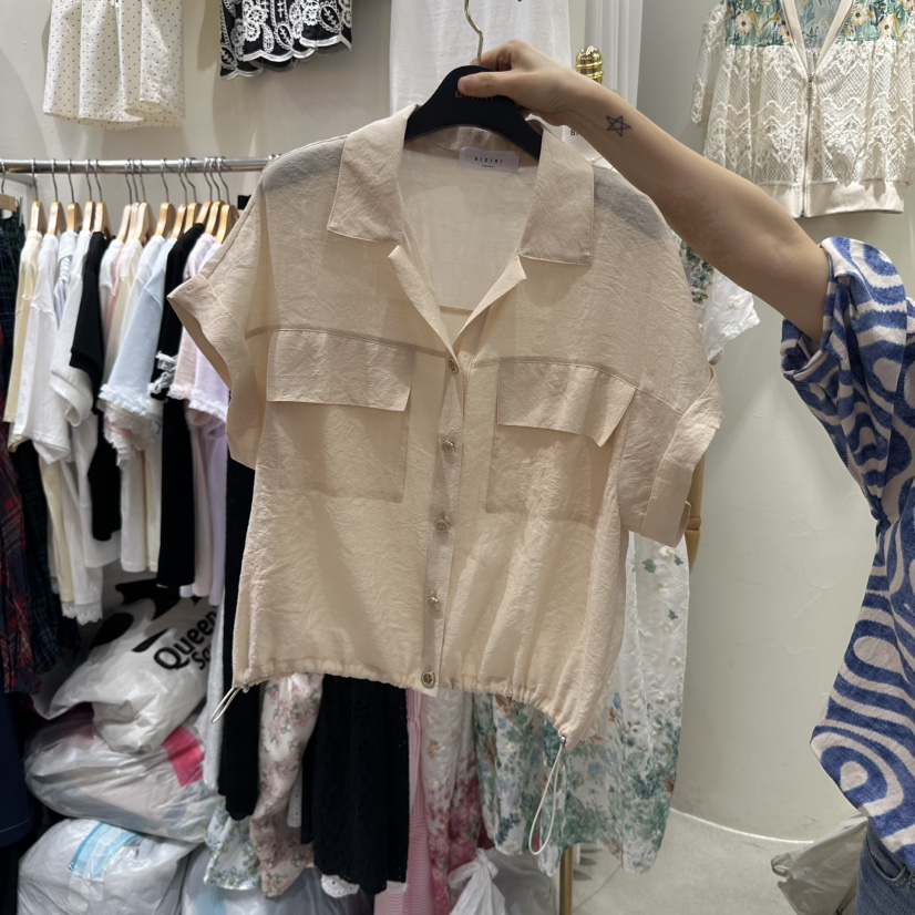 BIKINI韓國㊣直郵東大門代購女裝新款25春夏熱賣襯衫蕾絲衫BIKINI襯衫/蕾絲衫圖色2