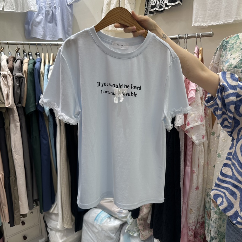 BIKINI韓國直郵㊣女裝新品時尚人氣25春夏推薦熱賣休閑T恤BIKINIT恤圖色2