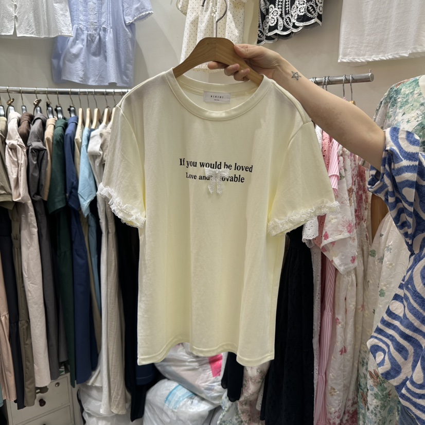 BIKINI韓國直郵㊣女裝新品時尚人氣25春夏推薦熱賣休閑T恤BIKINIT恤圖色3