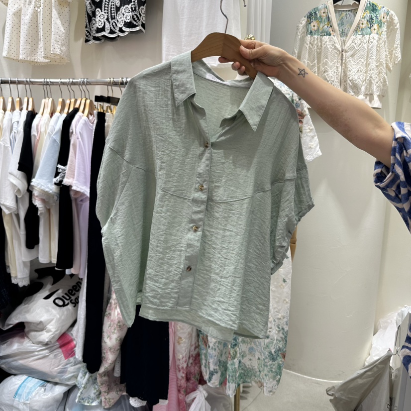 BIKINI韓國直郵㊣女裝新品人氣25春夏熱賣休閑推薦襯衫蕾絲衫BIKINI襯衫/蕾絲衫圖色2