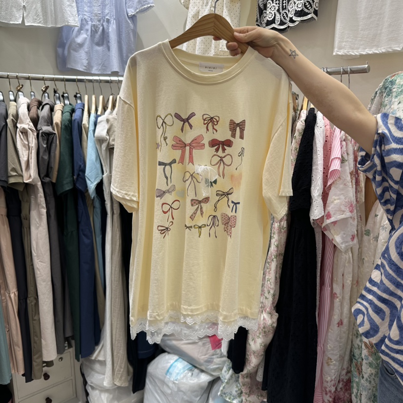 BIKINI韓國直郵㊣東大門實拍女裝新品時尚人氣推薦25春夏T恤BIKINIT恤圖色2