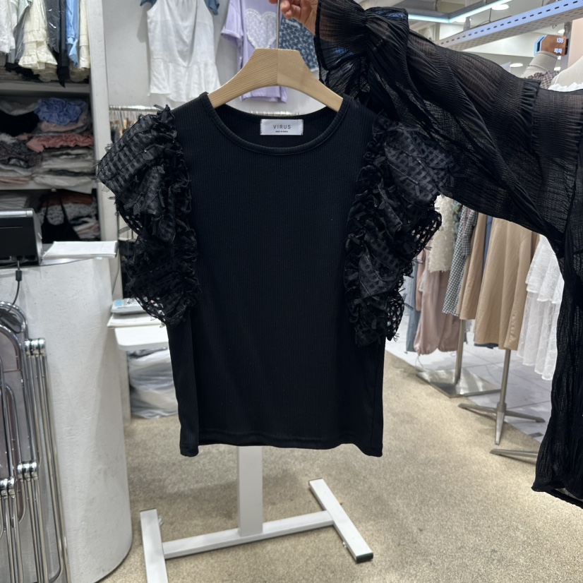 VIRUS直郵韓國代購㊣女裝新品熱賣25春夏時尚人氣推薦休閑T恤VIRUST恤圖色2