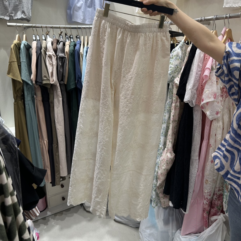 BIKINI韓國直郵㊣東大門實拍女裝新品熱賣25春夏休閑褲刺繡BIKINI休閑褲