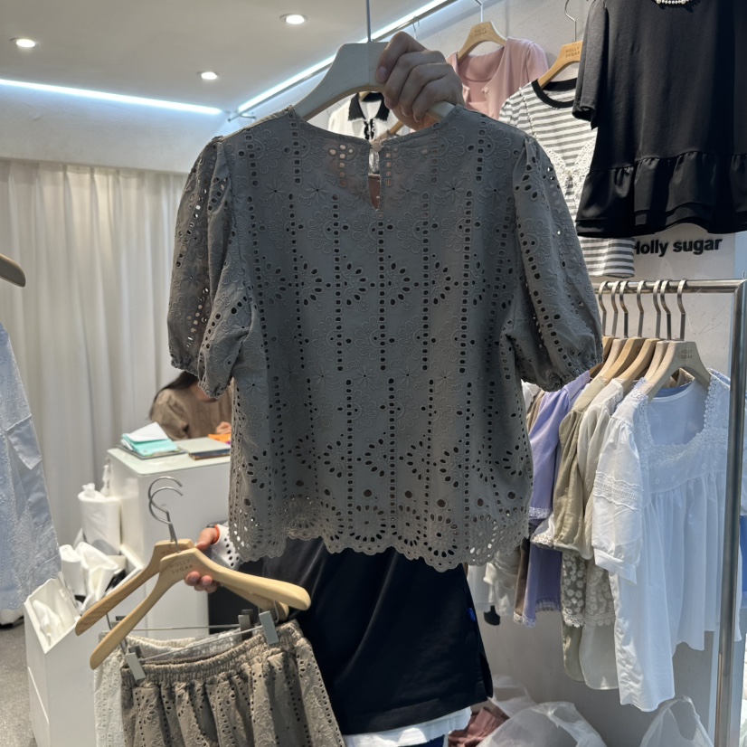 PIT A PAT韓國直郵㊣女裝新品推薦25春夏時尚休閑襯衫蕾絲衫PIT A PAT襯衫/蕾絲衫