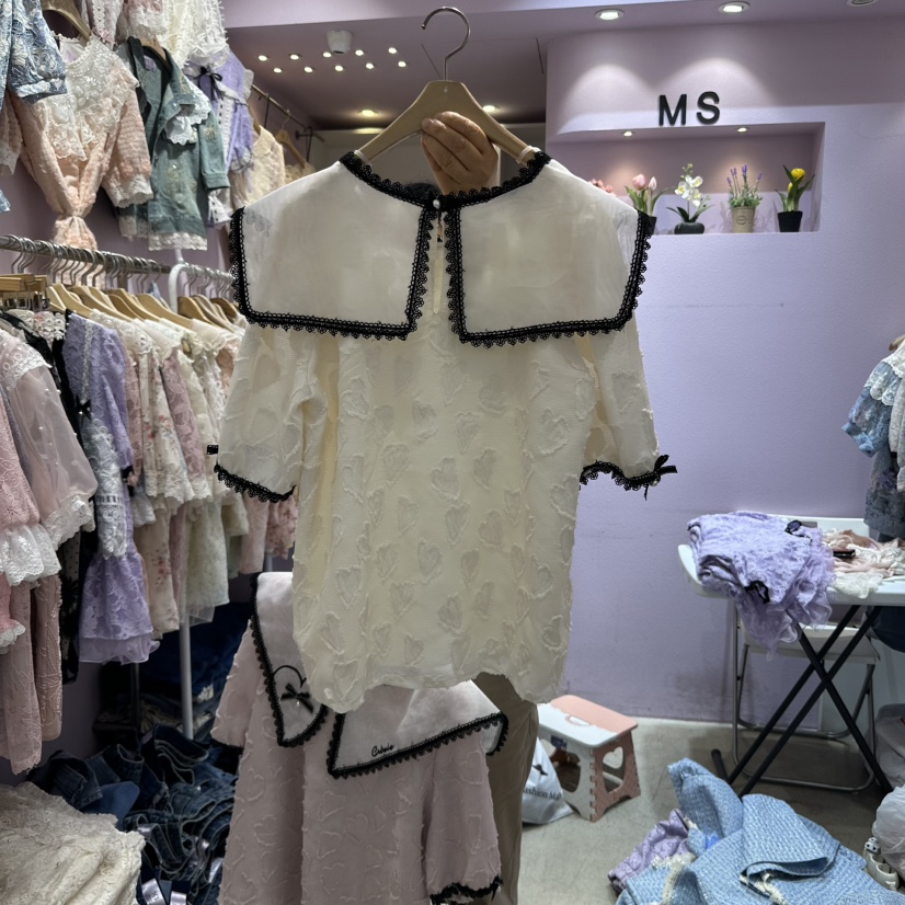 MS直郵韓國代購㊣女裝新款推薦人氣熱賣25春夏休閑襯衫蕾絲衫MS襯衫/蕾絲衫