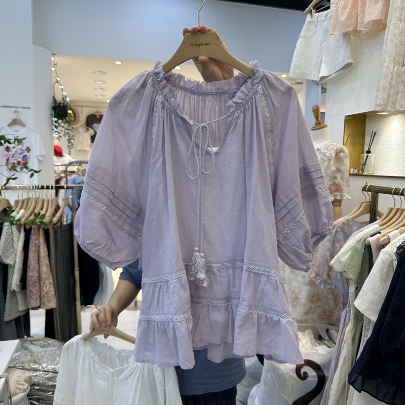 SYMPHONY韓國㊣直郵東大門代購女裝新品熱賣休閑襯衫蕾絲衫SYMPHONY襯衫/蕾絲衫圖色3