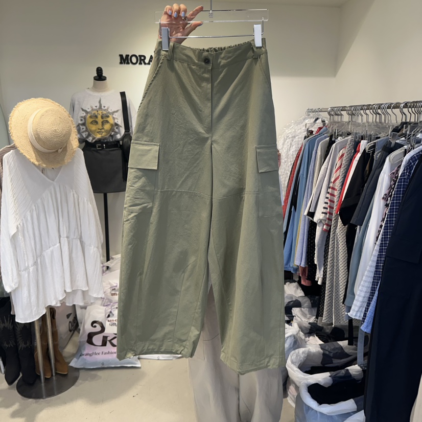 MORAN韓國㊣直郵東大門代購女裝新品人氣熱賣25春夏休閑褲口袋MORAN/MOSCO休閑褲圖色3
