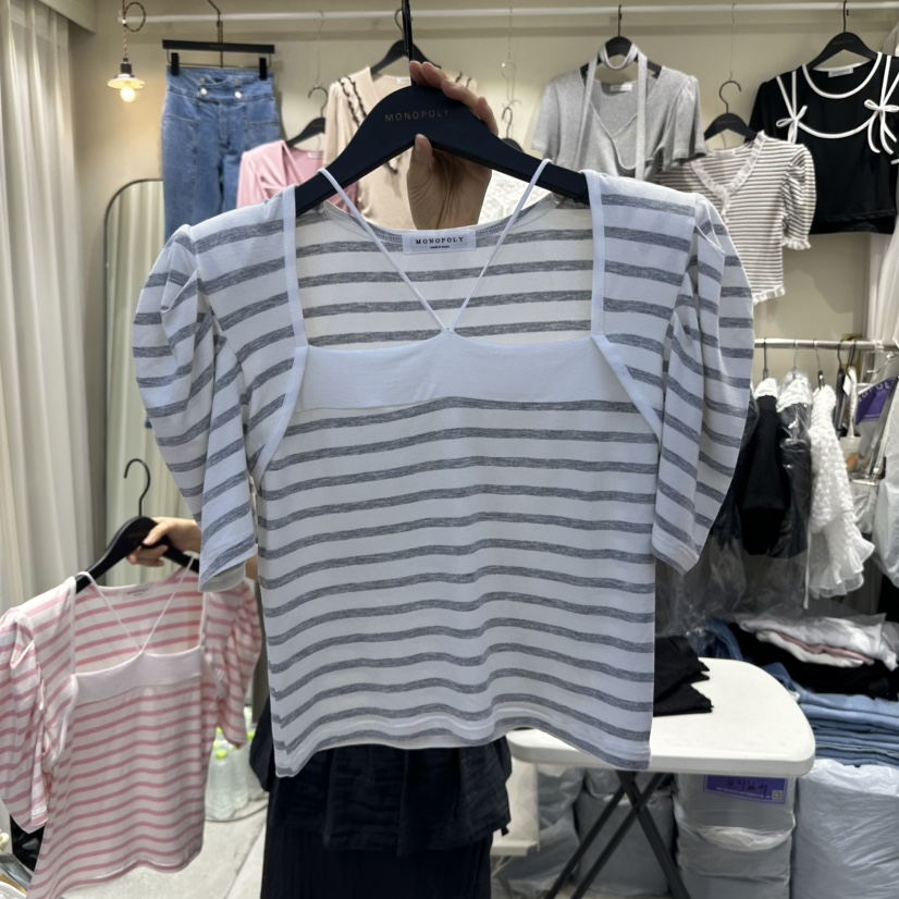 MONOPOLY韓國直郵㊣東大門實拍女裝新品人氣時尚休閑推薦T恤MONO_POLYT恤圖色2