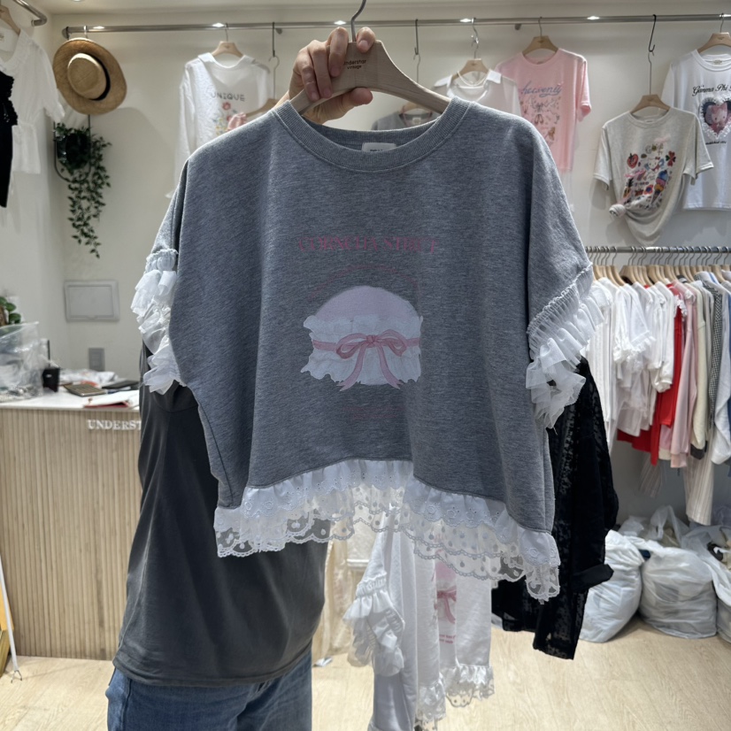 UNDERSTAR_VINTAGE韓國㊣直郵東大門代購女裝新品休閑推薦T恤UNDERSTAR_VINTAGET恤圖色2