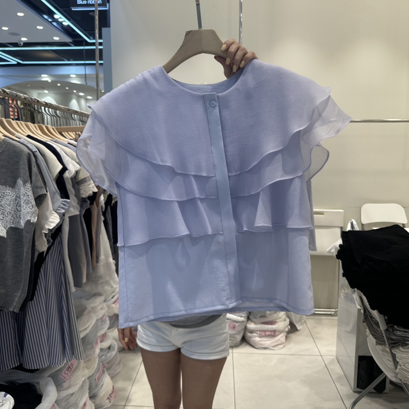 BLUE RIBBON直郵韓國代購㊣女裝新款熱賣25春夏襯衫蕾絲衫BLUE RIBBON襯衫/蕾絲衫圖色2
