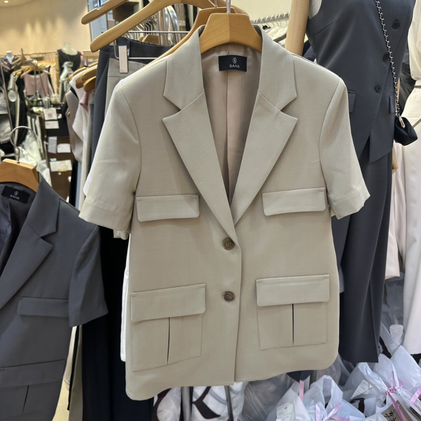 SANS韓國直郵㊣女裝新品25春夏熱賣推薦人氣休閑時尚夾克口袋SANS夾克圖色2