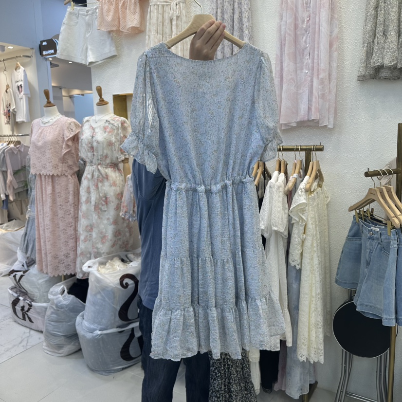 SYMPHONY韓國直郵㊣東大門實拍女裝新品休閑連衣裙短款腰帶SYMPHONY連衣裙