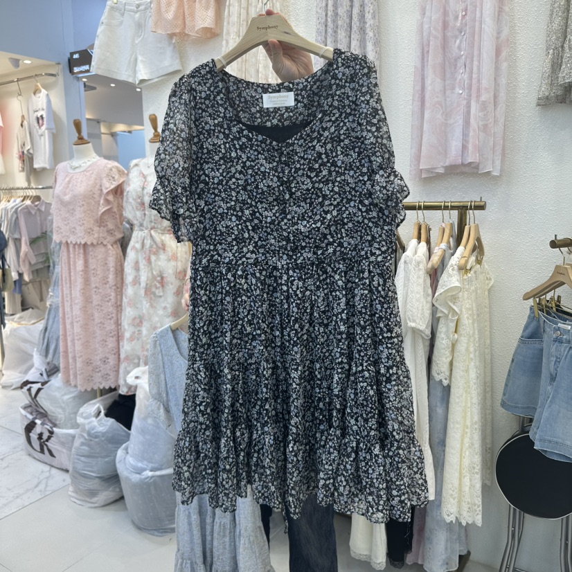 SYMPHONY韓國直郵㊣東大門實拍女裝新品休閑連衣裙短款腰帶SYMPHONY連衣裙圖色3