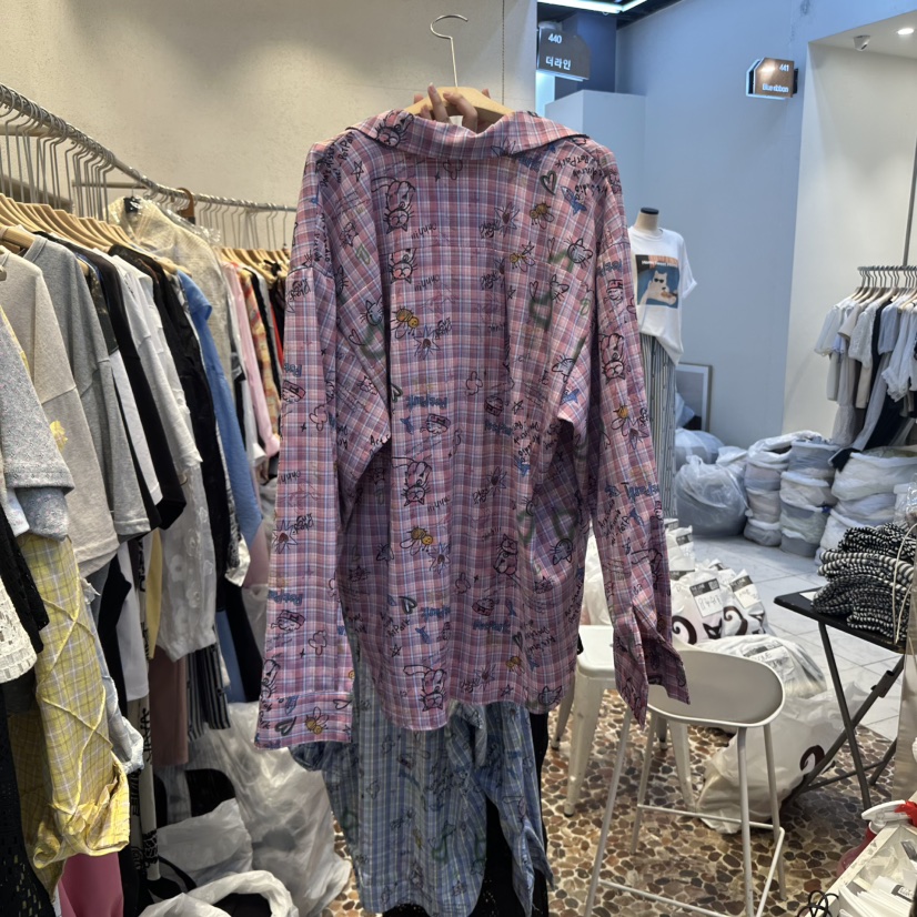 THE LINE-Q韓國直郵㊣東大門實拍女裝新品休閑襯衫蕾絲衫THE LINE-q襯衫/蕾絲衫