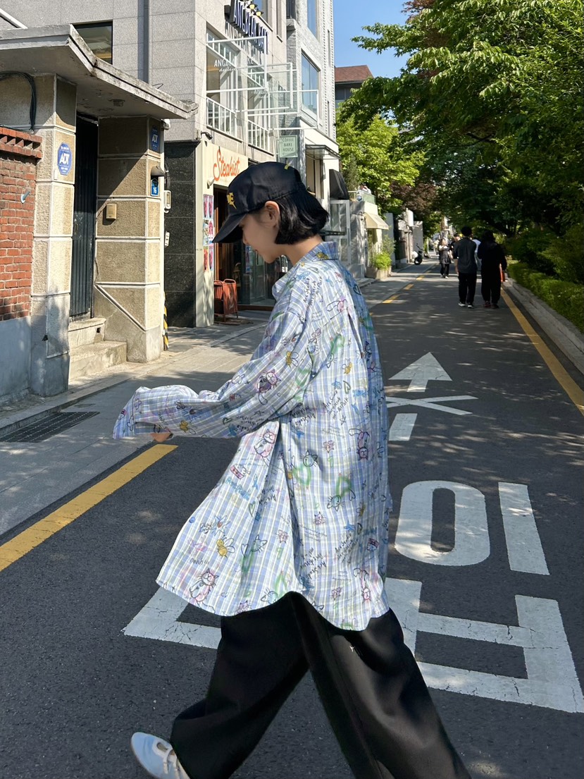 THE LINE-Q韓國直郵㊣東大門實拍女裝新品休閑襯衫蕾絲衫THE LINE-q襯衫/蕾絲衫