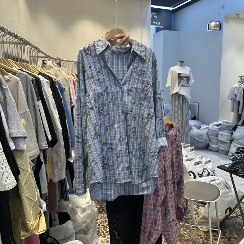 THE LINE-Q韓國直郵㊣東大門實拍女裝新品休閑襯衫蕾絲衫THE LINE-q襯衫/蕾絲衫
