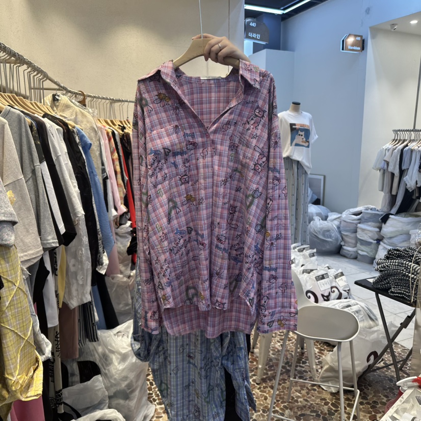 THE LINE-Q韓國直郵㊣東大門實拍女裝新品休閑襯衫蕾絲衫THE LINE-q襯衫/蕾絲衫圖色2
