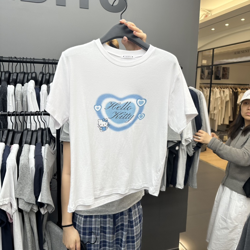 CREDITO韓國㊣直郵東大門代購女裝新品25春夏時尚熱賣人氣T恤CREDITOT恤圖色2