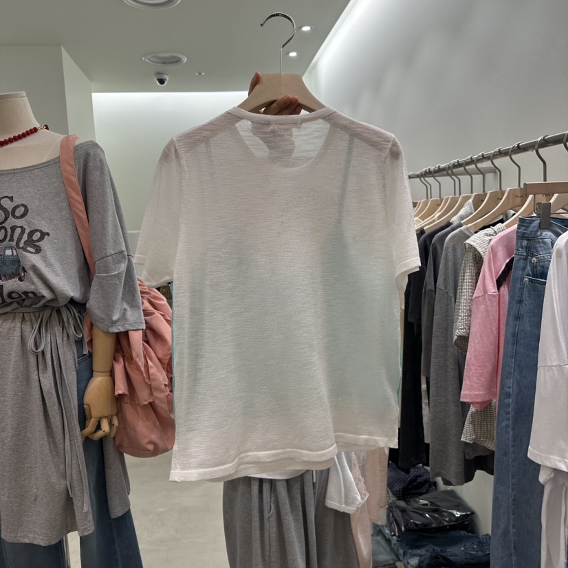 PART3直郵韓國代購㊣女裝新品休閑時尚熱賣25春夏T恤假兩件蕾絲Part.3T恤