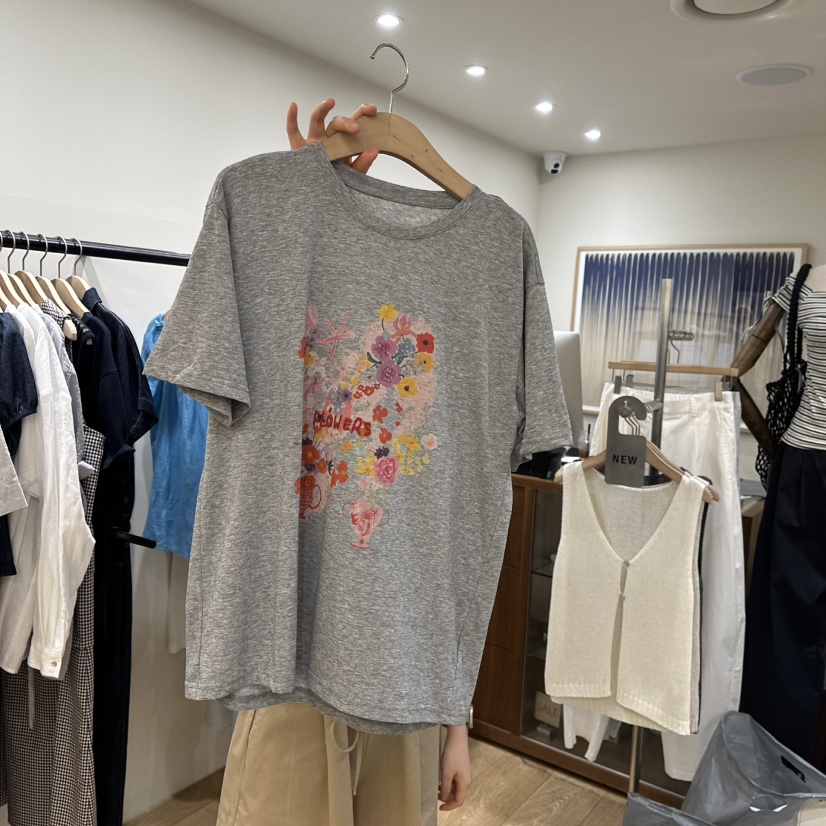 WINSOME韓國㊣直郵東大門代購女裝新品25春夏推薦熱賣休閑T恤WINSOMET恤圖色2
