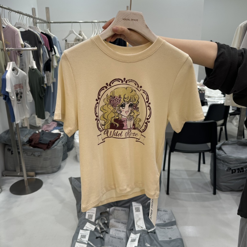 VISUAL SPACE韓國直郵㊣女裝新款休閑熱賣推薦25春夏人氣T恤VISUAL SPACET恤圖色1