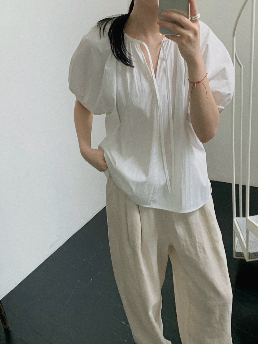 REGULARLY/PLACOR韓國直郵㊣女裝新品人氣推薦襯衫蕾絲衫褶皺REGULARLY/PLACOR襯衫/蕾絲衫