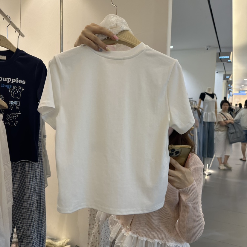 MIMME韓國直郵㊣女裝新品熱賣休閑人氣推薦時尚25春夏T恤含脖帶MIMMET恤