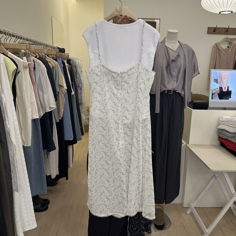 LOGON直郵韓國代購㊣女裝新品熱賣休閑時尚25春夏連衣裙雪紡LOGON連衣裙