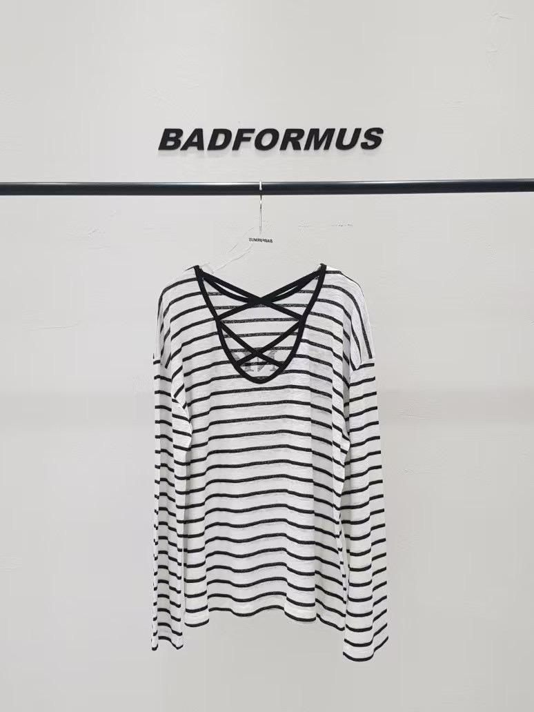 BADFORMUS韓國直郵㊣女裝新款推薦休閑25春夏時尚熱賣長袖T恤BADFORMUS長袖T恤