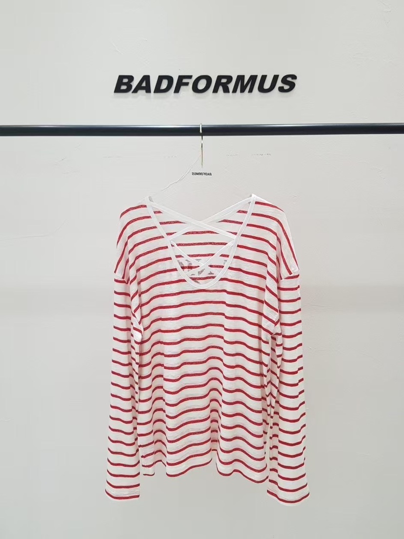 BADFORMUS韓國直郵㊣女裝新款推薦休閑25春夏時尚熱賣長袖T恤BADFORMUS長袖T恤