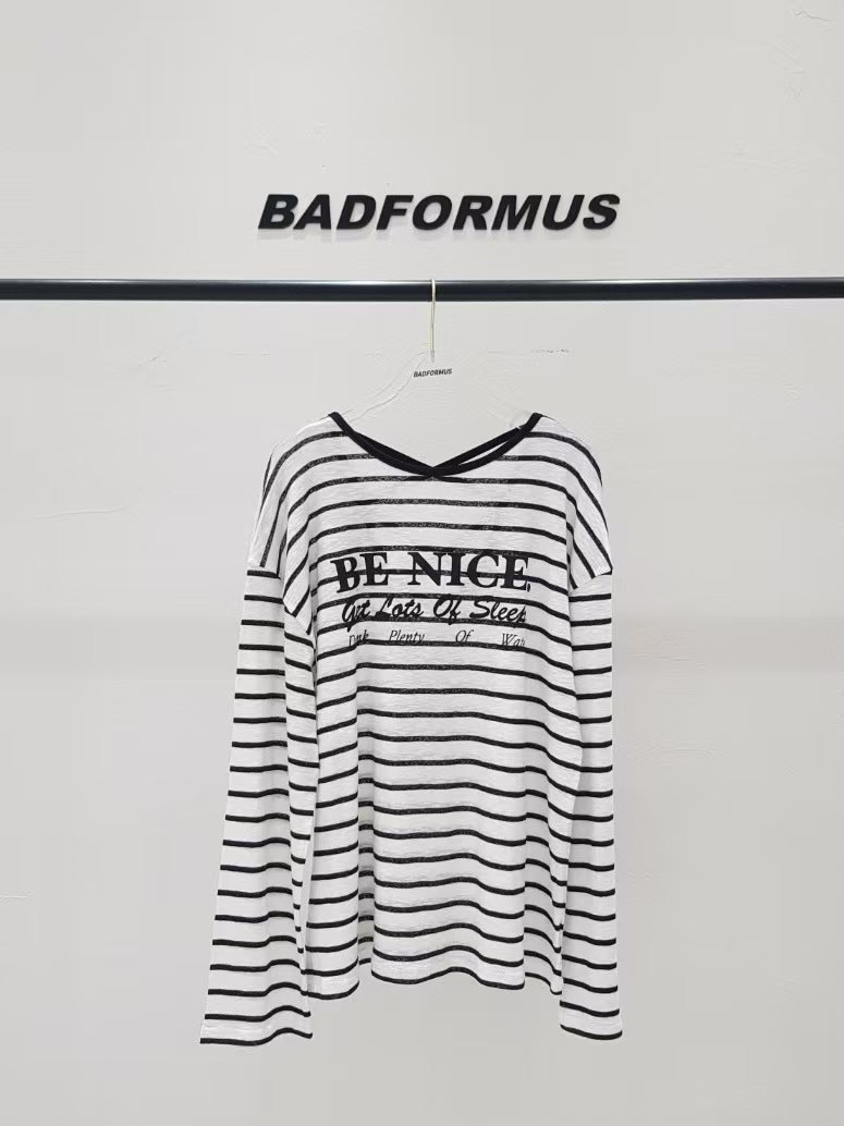 BADFORMUS韓國直郵㊣女裝新款推薦休閑25春夏時尚熱賣長袖T恤BADFORMUS長袖T恤圖色3