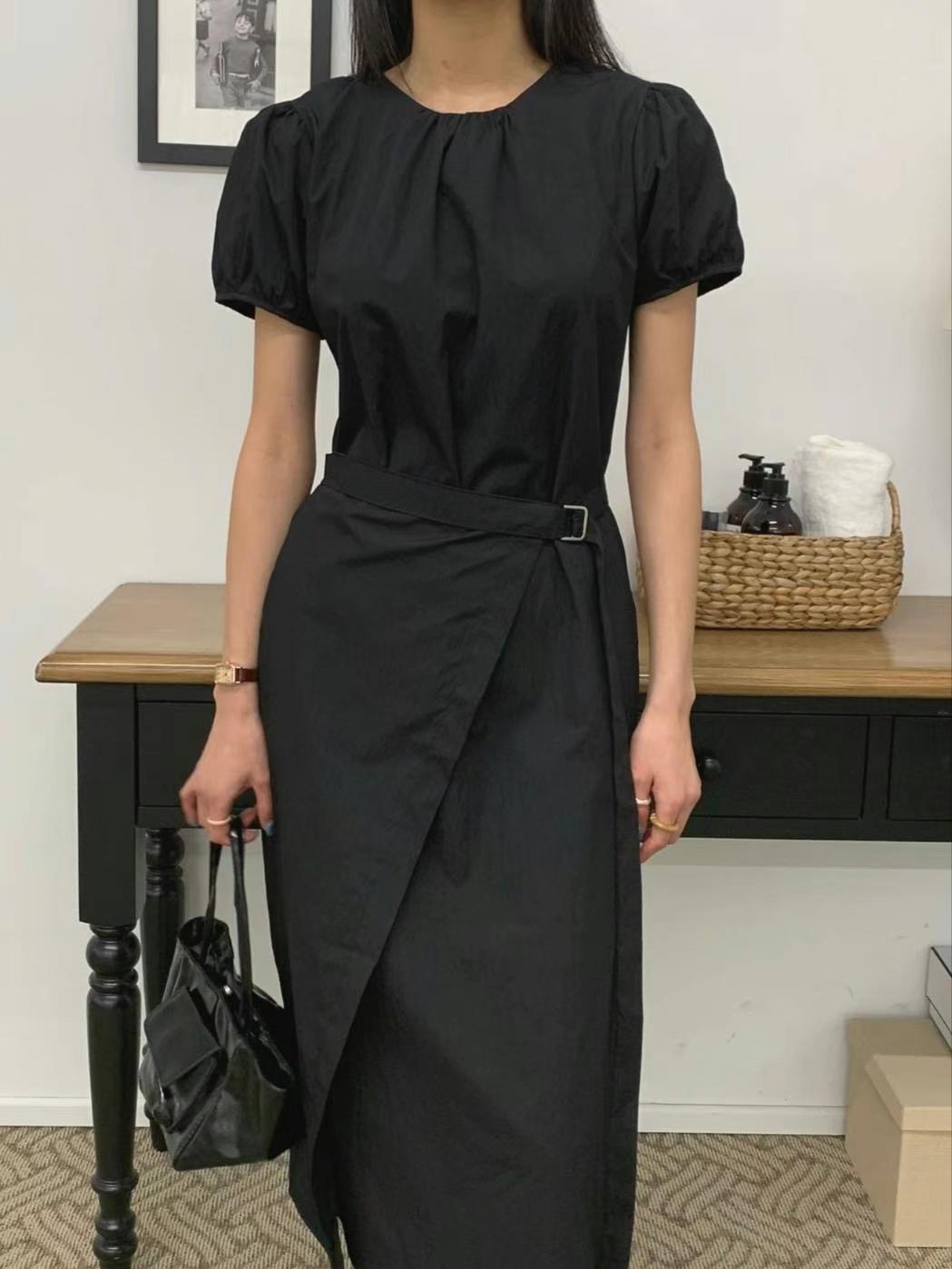 THEMAIN韓國直郵㊣東大門實拍女裝新品推薦熱賣連衣裙含腰帶THEMAIN連衣裙圖色2