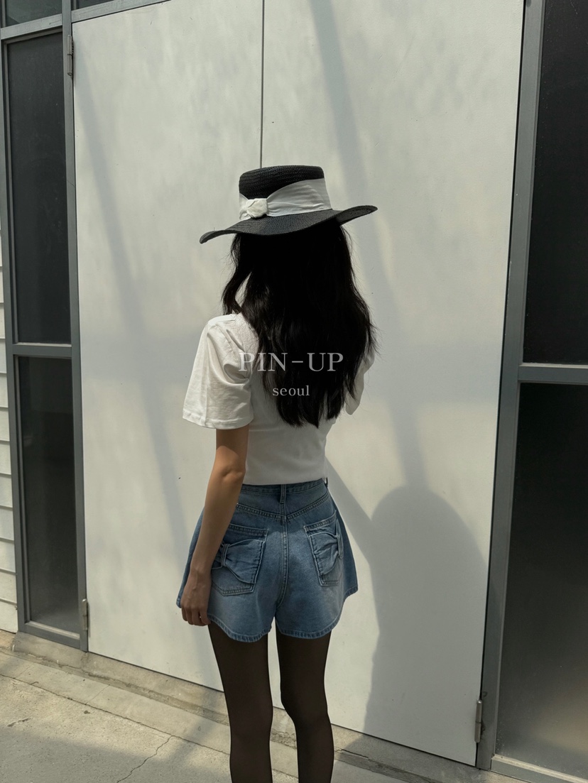 PIN-UP韓國直郵㊣東大門實拍女裝新品推薦時尚人氣短褲蝴蝶結PIN-UP短褲