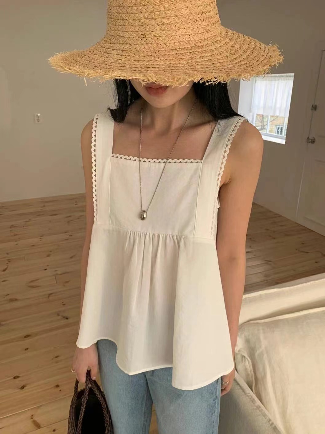 LE BLANC韓國直郵㊣女裝新品推薦25春夏熱賣時尚休閑吊帶背心LE BLANC吊帶/背心