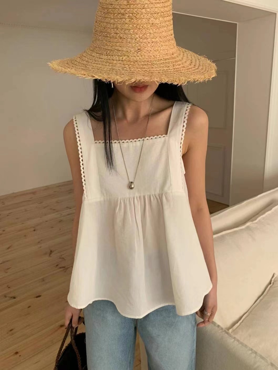LE BLANC韓國直郵㊣女裝新品推薦25春夏熱賣時尚休閑吊帶背心LE BLANC吊帶/背心