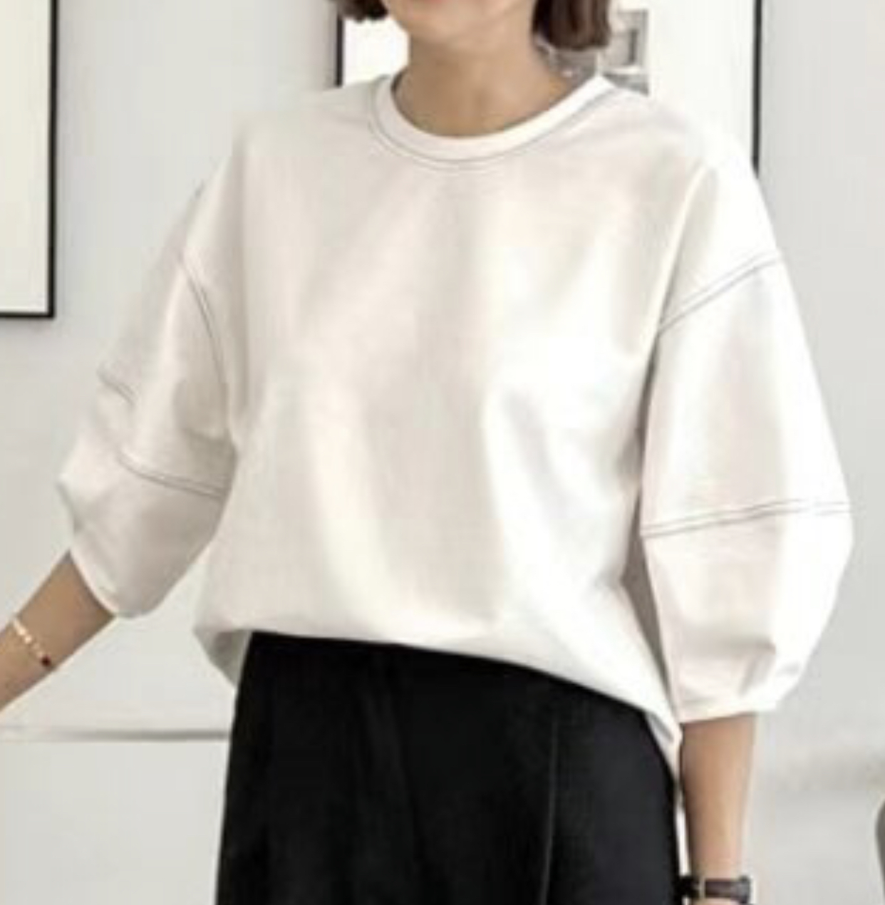 OBLANC韓國直郵㊣東大門實拍女裝新品25春夏休閑時尚人氣T恤OBLANCT恤圖色2