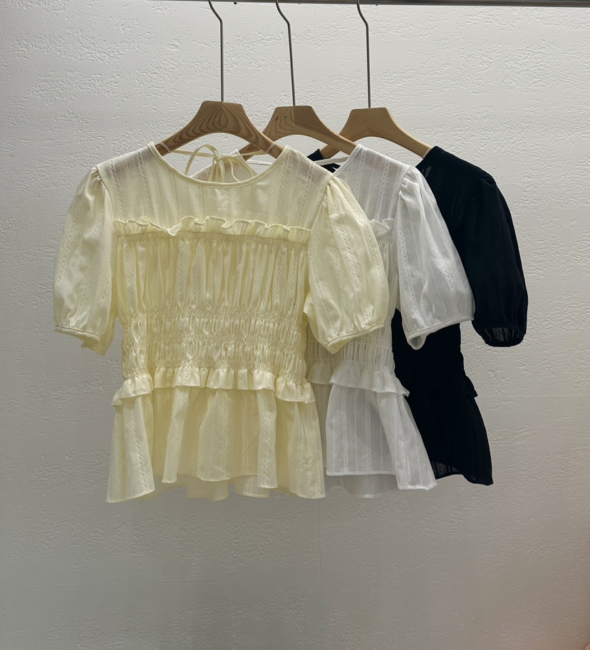 CRONG直郵韓國代購㊣女裝新品推薦熱賣休閑25春夏襯衫蕾絲衫CRONG襯衫/蕾絲衫圖色3左三色