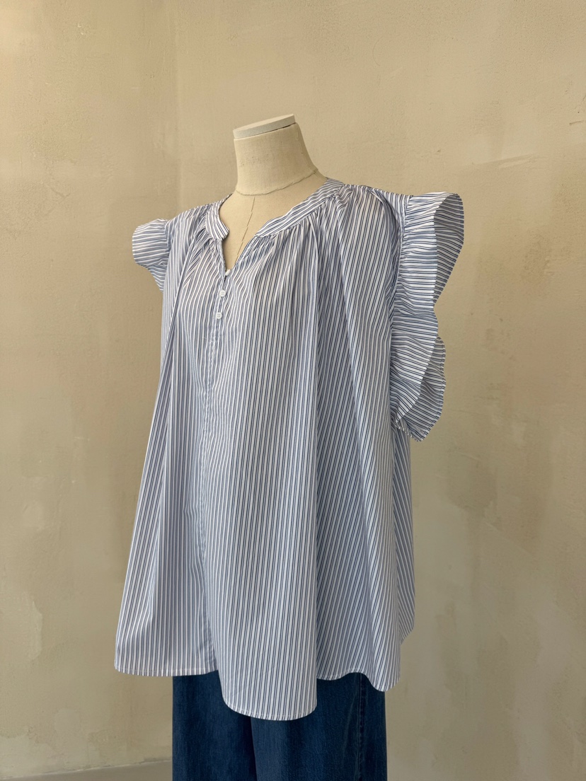 LAUNDRY韓國直郵㊣女裝新款時尚推薦25春夏襯衫蕾絲衫荷葉邊紐扣LAUNDRY襯衫/蕾絲衫