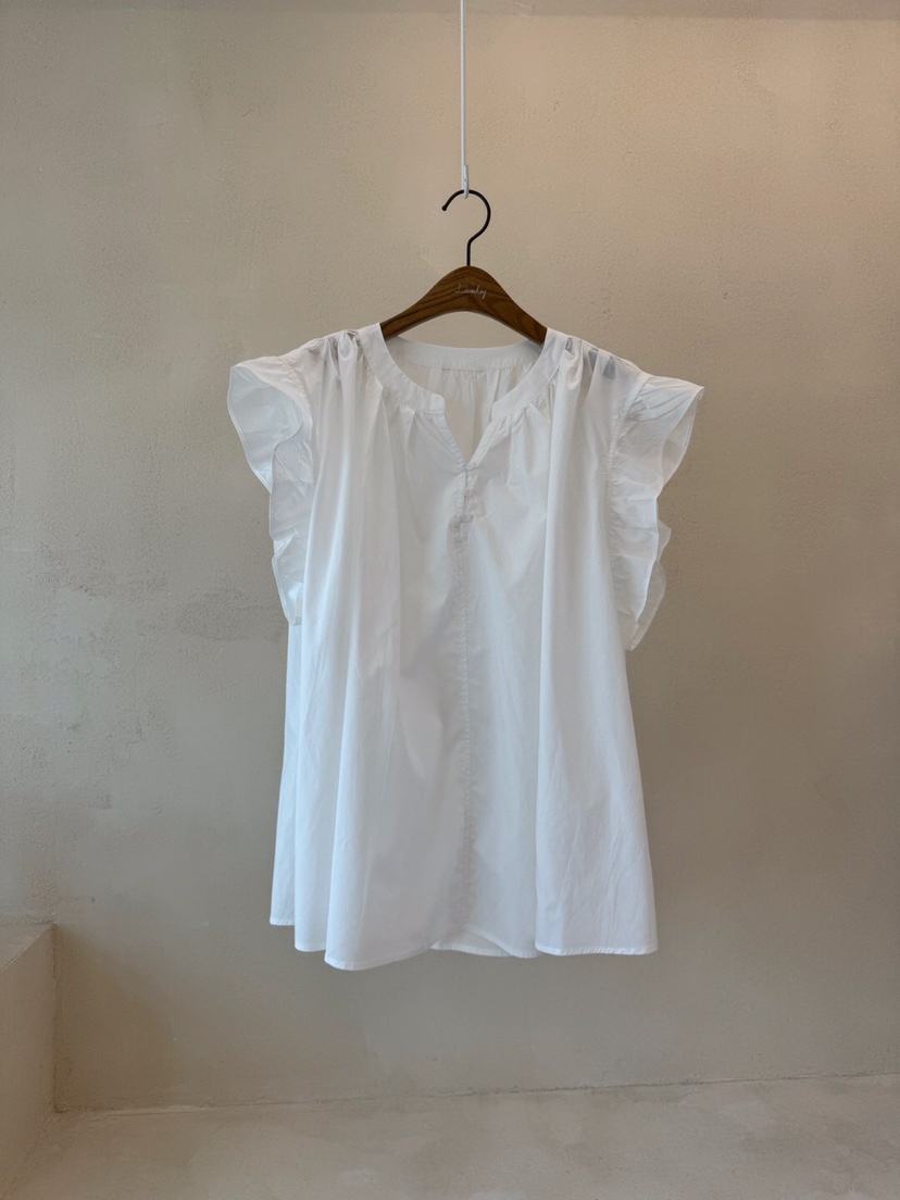 LAUNDRY韓國直郵㊣女裝新款時尚推薦25春夏襯衫蕾絲衫荷葉邊紐扣LAUNDRY襯衫/蕾絲衫圖色2