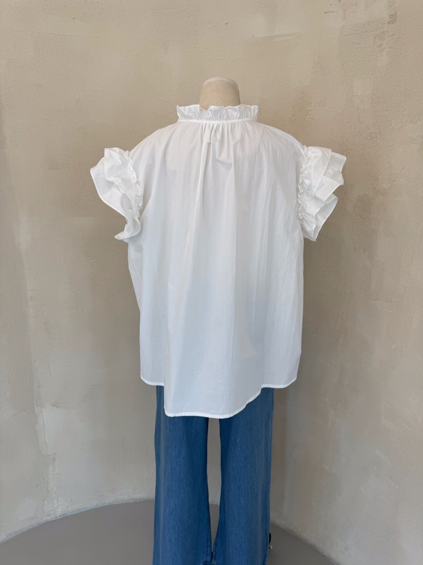 LAUNDRY韓國直郵㊣女裝新品人氣時尚熱賣推薦襯衫蕾絲衫荷葉邊LAUNDRY襯衫/蕾絲衫