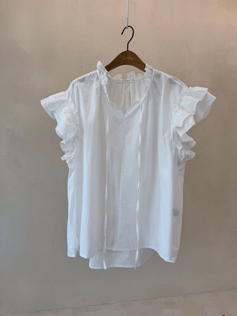 LAUNDRY韓國直郵㊣女裝新品人氣時尚熱賣推薦襯衫蕾絲衫荷葉邊LAUNDRY襯衫/蕾絲衫