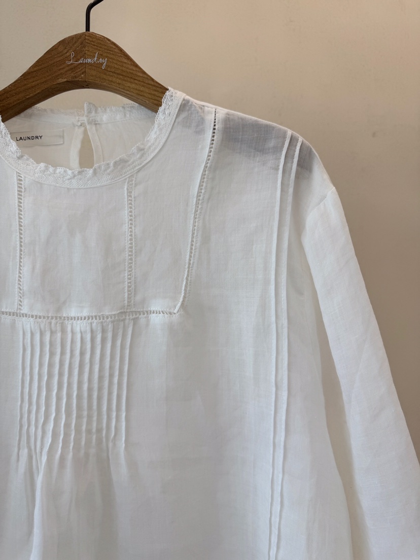 LAUNDRY韓國直郵㊣東大門實拍女裝新款推薦25春夏襯衫蕾絲衫蕾絲LAUNDRY襯衫/蕾絲衫