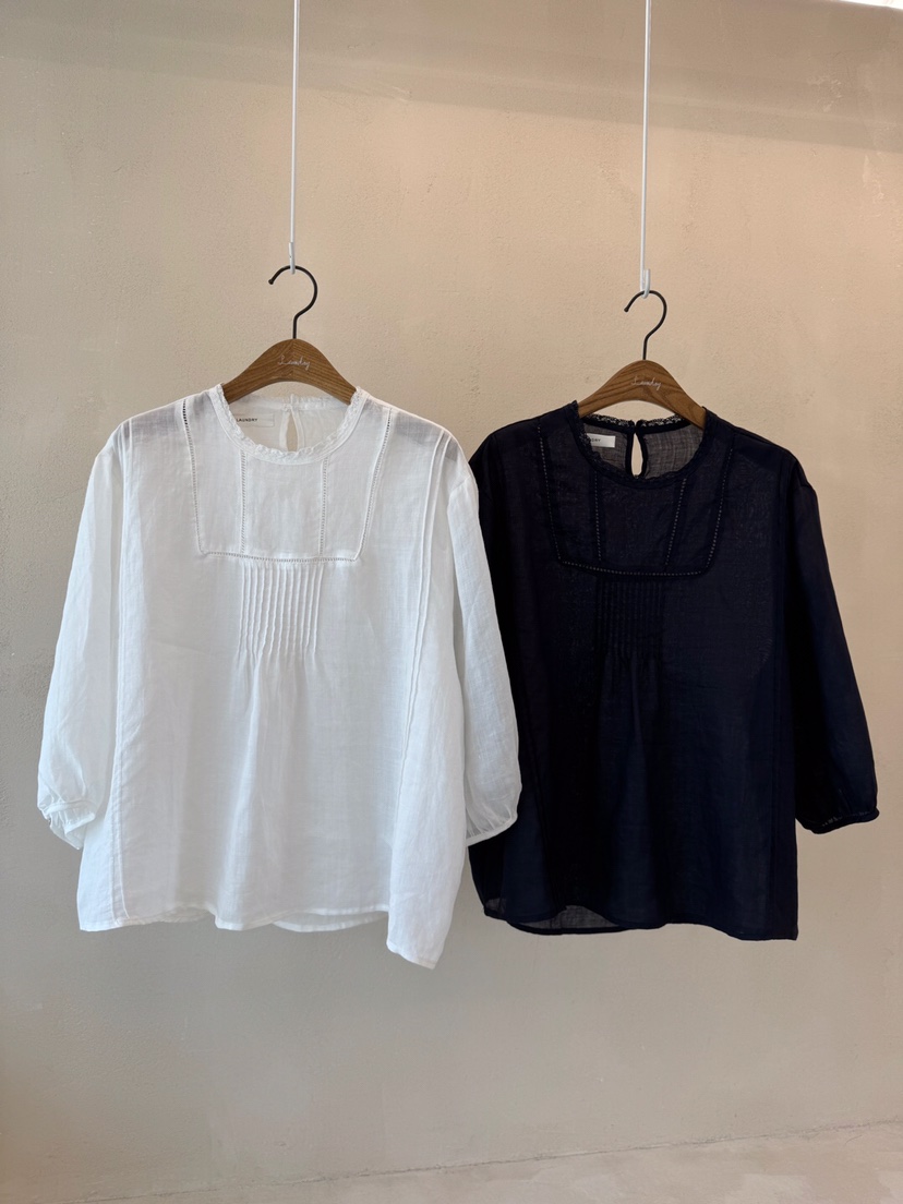LAUNDRY韓國直郵㊣東大門實拍女裝新款推薦25春夏襯衫蕾絲衫蕾絲LAUNDRY襯衫/蕾絲衫