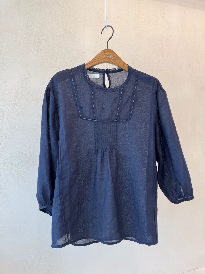 LAUNDRY韓國直郵㊣東大門實拍女裝新款推薦25春夏襯衫蕾絲衫蕾絲LAUNDRY襯衫/蕾絲衫圖色2