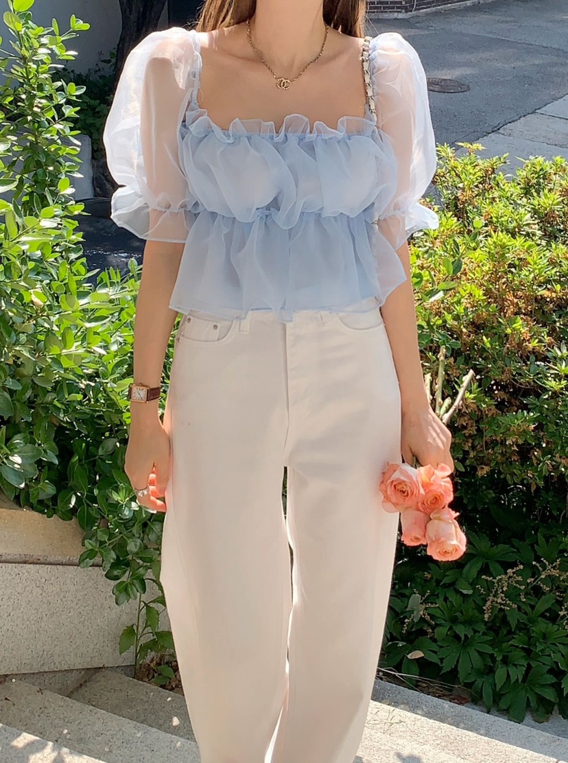 CRONG直郵韓國代購㊣女裝新品人氣時尚休閑25春夏襯衫蕾絲衫CRONG襯衫/蕾絲衫