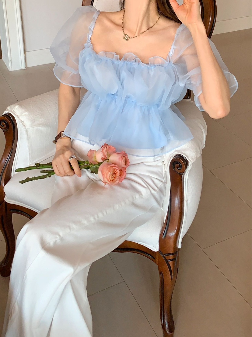 CRONG直郵韓國代購㊣女裝新品人氣時尚休閑25春夏襯衫蕾絲衫CRONG襯衫/蕾絲衫