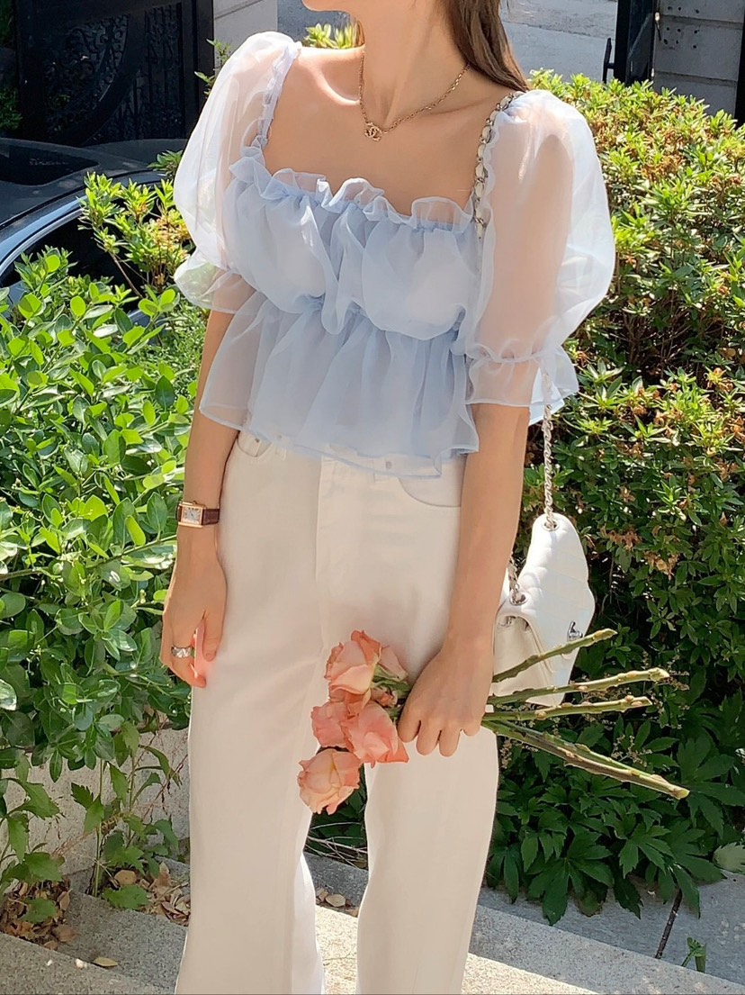 CRONG直郵韓國代購㊣女裝新品人氣時尚休閑25春夏襯衫蕾絲衫CRONG襯衫/蕾絲衫