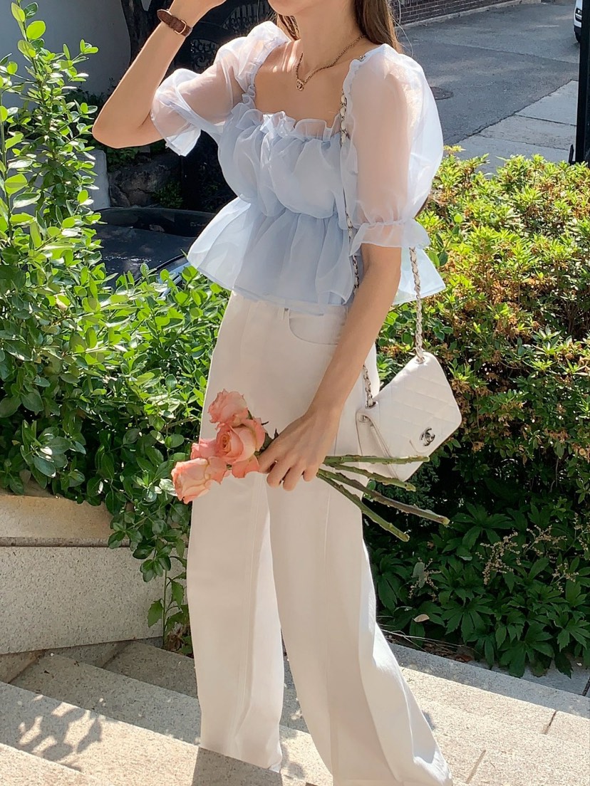 CRONG直郵韓國代購㊣女裝新品人氣時尚休閑25春夏襯衫蕾絲衫CRONG襯衫/蕾絲衫