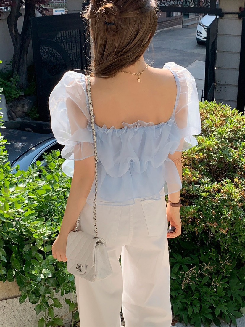 CRONG直郵韓國代購㊣女裝新品人氣時尚休閑25春夏襯衫蕾絲衫CRONG襯衫/蕾絲衫
